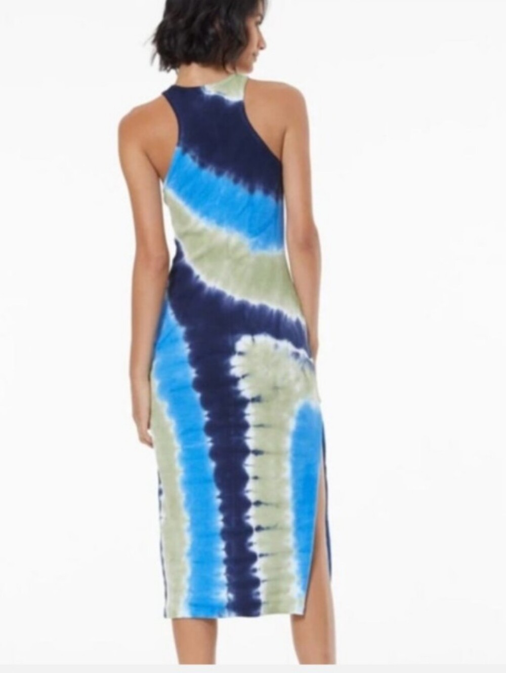 YFB Iggy Midi Bodycon Racerback Dress in Skyline Asteroid Wash -Size L EUC - Picture 2 of 10
